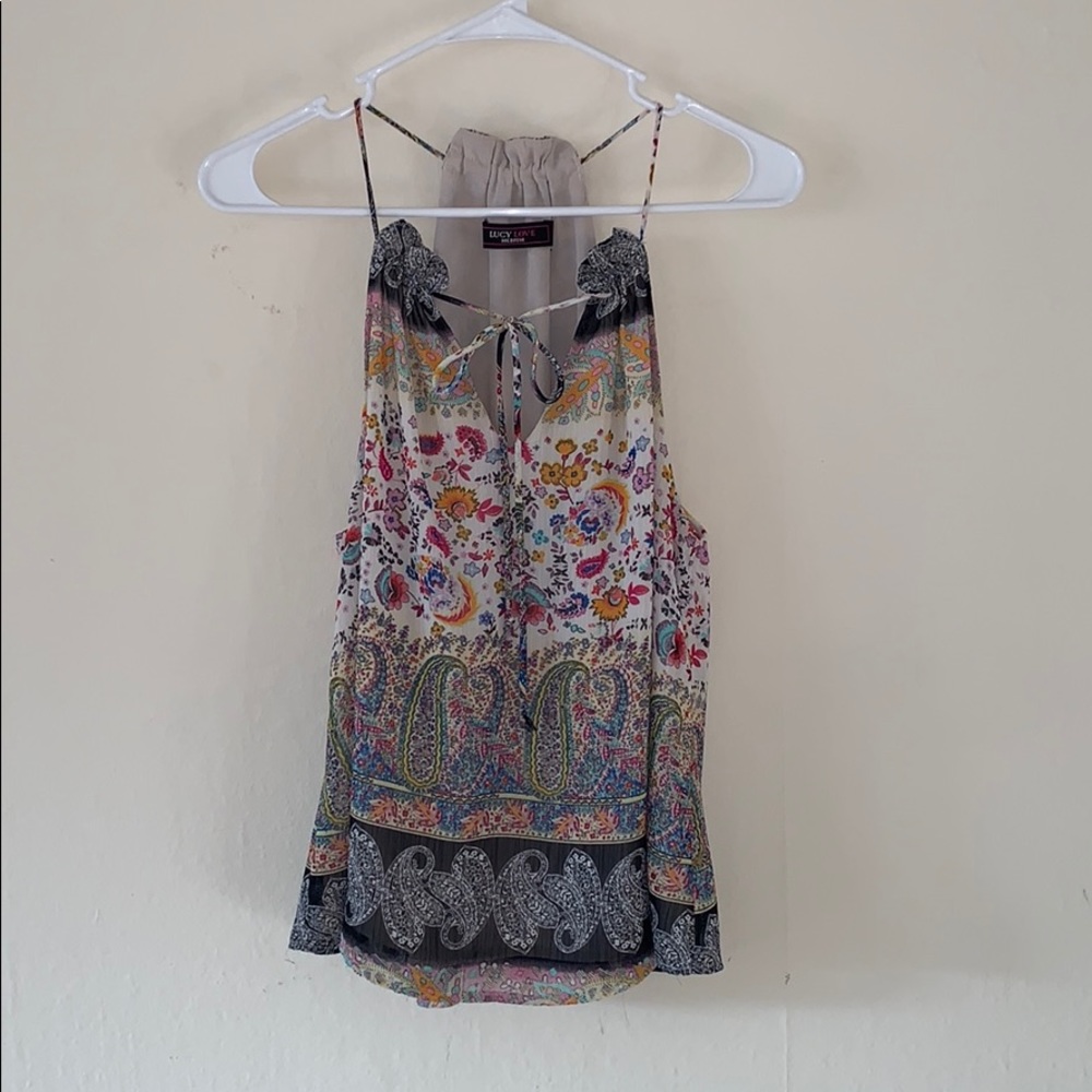 Lucy Love Paisley Chiffon Tank